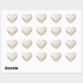 Zalige Blooms Bruiloft Hart Sticker (Vel)