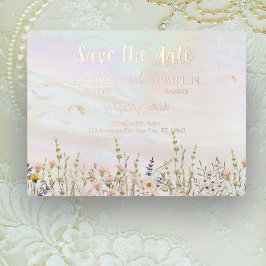 Zalige Blooms Bruiloft Save The Date Folie Feestdagen Briefkaart