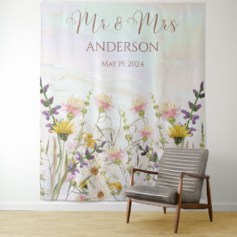 Zalige Blooms Bruiloft Wandkleed