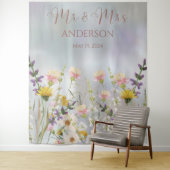 Zalige Blooms Bruiloft Wandkleed (In situ)
