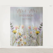 Zalige Blooms Bruiloft Wandkleed (Voorkant)