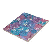 Zalige Blue Floral keramische Tegel Tegeltje (Zijkant)