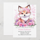 Zalige Boho Forest Fox Meadow Meisje Baby shower Kaart (Voorkant / Achterkant)