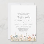 Zalige Boho Wildflower Nuestra Boda bruiloft Kaart (Voorkant)