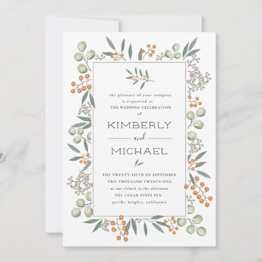 Zalige Bounty Botanical Wedding Suite Kaart (Voorkant)