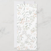 Zalige Bounty Botanische Bruiloft Menu Kaart (Achterkant)