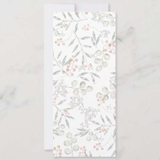 Zalige Bounty Botanische Bruiloft Menu Kaart (Achterkant)