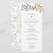 Zalige Bounty Botanische Bruiloft Menu Kaart (Voorkant / Achterkant)