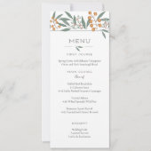 Zalige Bounty Botanische Bruiloft Menu Kaart (Voorkant)