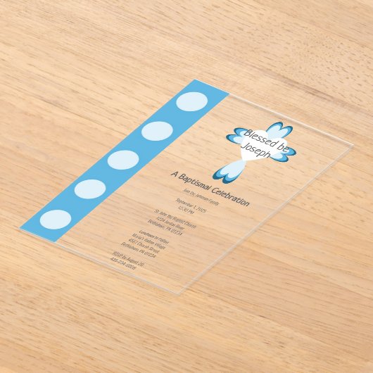 zalige doop acryl uitnodigingen (Laagn)