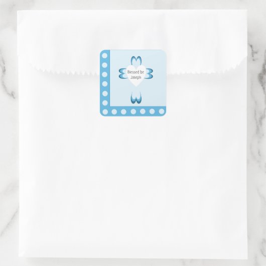 zalige doop vierkante sticker (Tas)