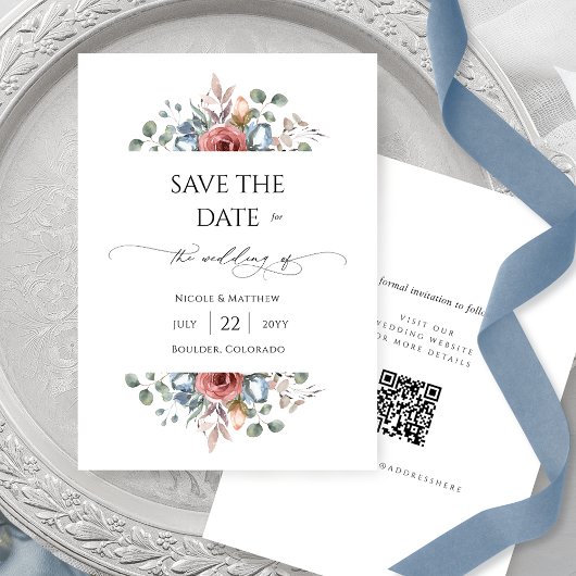 Zalige Floral Elegant Save the Date Kaart