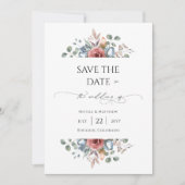 Zalige Floral Elegant Save the Date Kaart (Voorkant)