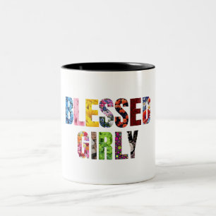 zalige girly-Mok Tweekleurige Koffiemok