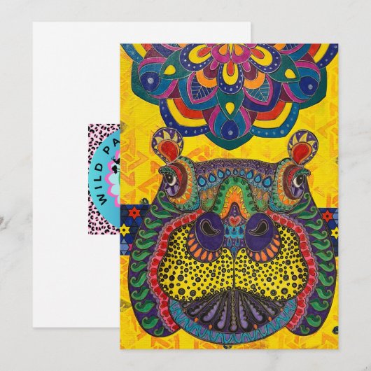 Zalige Hippo Blank Note Kaart (Voorkant / Achterkant)