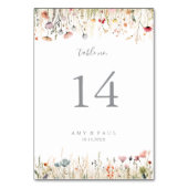 Zalige kleurrijke Boho Wildflower bruiloft Kaart (Achterkant)