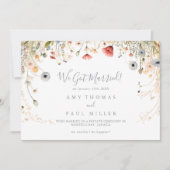 Zalige kleurrijke Boho Wildflower Elopement Aankondiging (Voorkant)