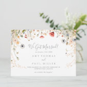 Zalige kleurrijke Boho Wildflower Elopement Aankondiging (Staand voorkant)