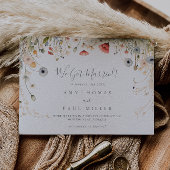 Zalige kleurrijke Boho Wildflower Elopement Aankondiging