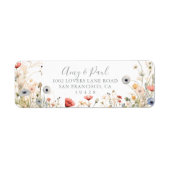 Zalige kleurrijke Boho Wildflower Retouradres Etiket (Voorkant)