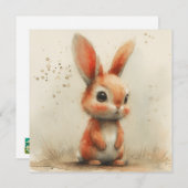 Zalige konijntjes: speelse uitdrukkingen 🐇🐰digit feestdagenkaart (Voorkant / Achterkant)