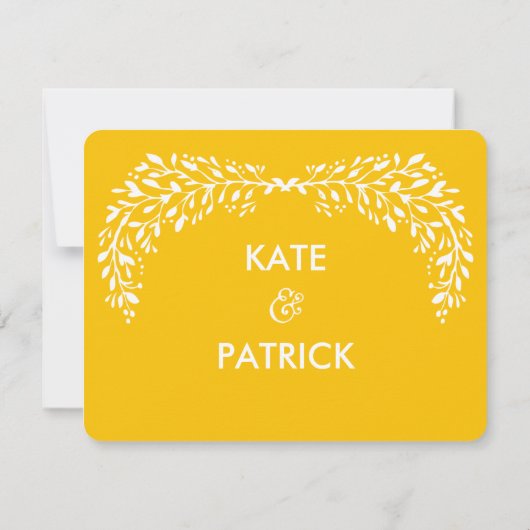 Zalige Laurel BEWERKBARE KLEUR RSVP-kaart RSVP Kaartje (Achterkant)