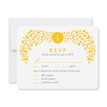 Zalige Laurel BEWERKBARE KLEUR RSVP-kaart