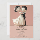 Zalige liefde bruiloft uitnodiging (Voorkant)