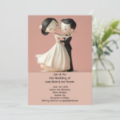 Zalige liefde bruiloft uitnodiging (Staand voorkant)