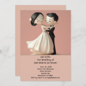 Zalige liefde bruiloft uitnodiging (Voorkant / Achterkant)