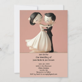 Zalige liefde bruiloft uitnodiging