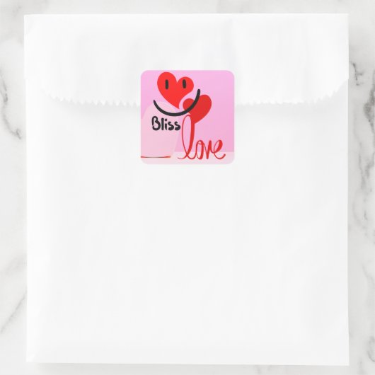 Zalige Liefde Valentijnsdag Vierkante Sticker (Tas)