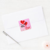 Zalige Liefde Valentijnsdag Vierkante Sticker (Envelop)