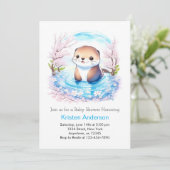 Zalige Otter Waterverf Paradise Boy Baby shower Kaart (Staand voorkant)
