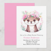 Zalige Otter's Waterverf Oasis Meisje Baby shower Kaart (Voorkant / Achterkant)