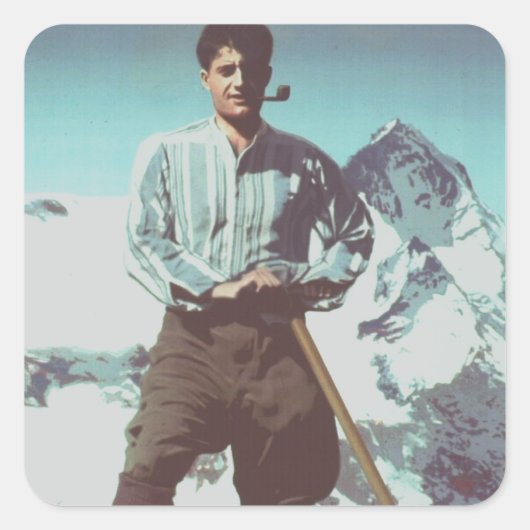 Zalige Pier Giorgio Frassati Vierkante Sticker (Voorkant)