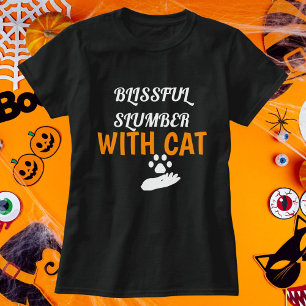 Zalige sluimer met kat Halloween gepersonaliseerd T-shirt