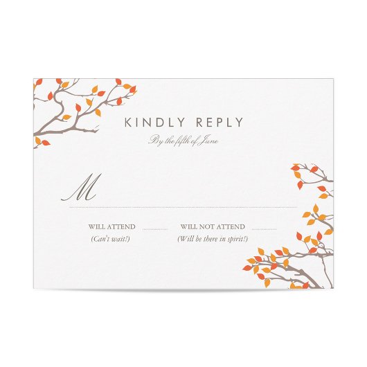 Zalige takken bruiloft RSVP