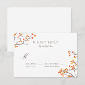 Zalige takken bruiloft RSVP Kaartje (Voorkant / Achterkant)