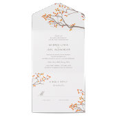 Zalige takken bruiloft uitnodiging met RSVP