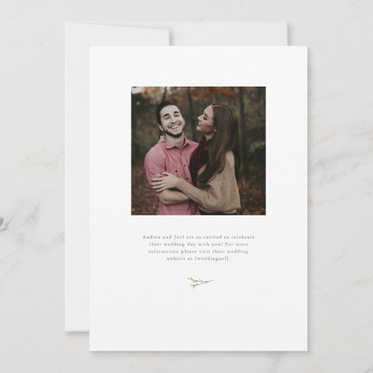 Zalige takken Monogram bruiloft uitnodiging (Achterkant)