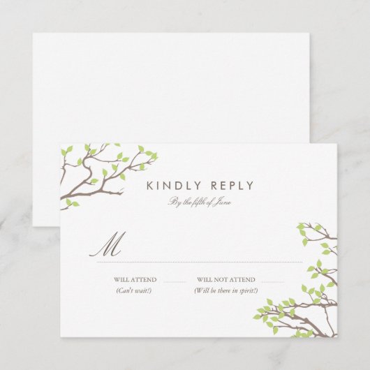 Zalige takken RSVP Kaartje (Voorkant / Achterkant)