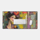 Zalige vrouw in Kimono Bureaumat (Keyboard & Muis)