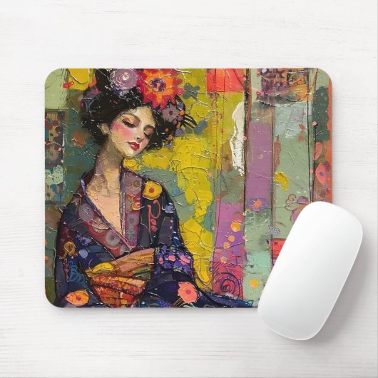 Zalige vrouw in Kimono Muismat (Met muis)