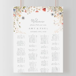 Zalige Wildflower Alfabetische Zitting Grafiek Poster