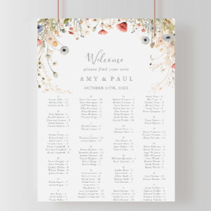 Zalige Wildflower Alfabetische Zitting Grafiek Poster