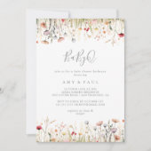 Zalige Wildflower BabyQ Baby shower Barbecue Kaart (Voorkant)