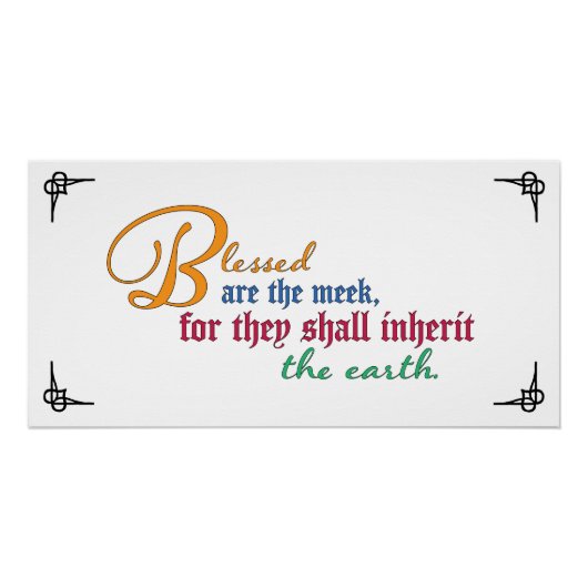 Zaligheid: Zalig zijn de zachtmoedigheid Perfect Poster (Voorkant)