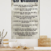 Zaligsprekingen Evangelie van Matteüs Bergrede Poster (Keuken)