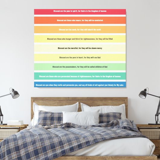 Zaligsprekingen Uitgerekt Canvas (Insitu (Slaapkamer))